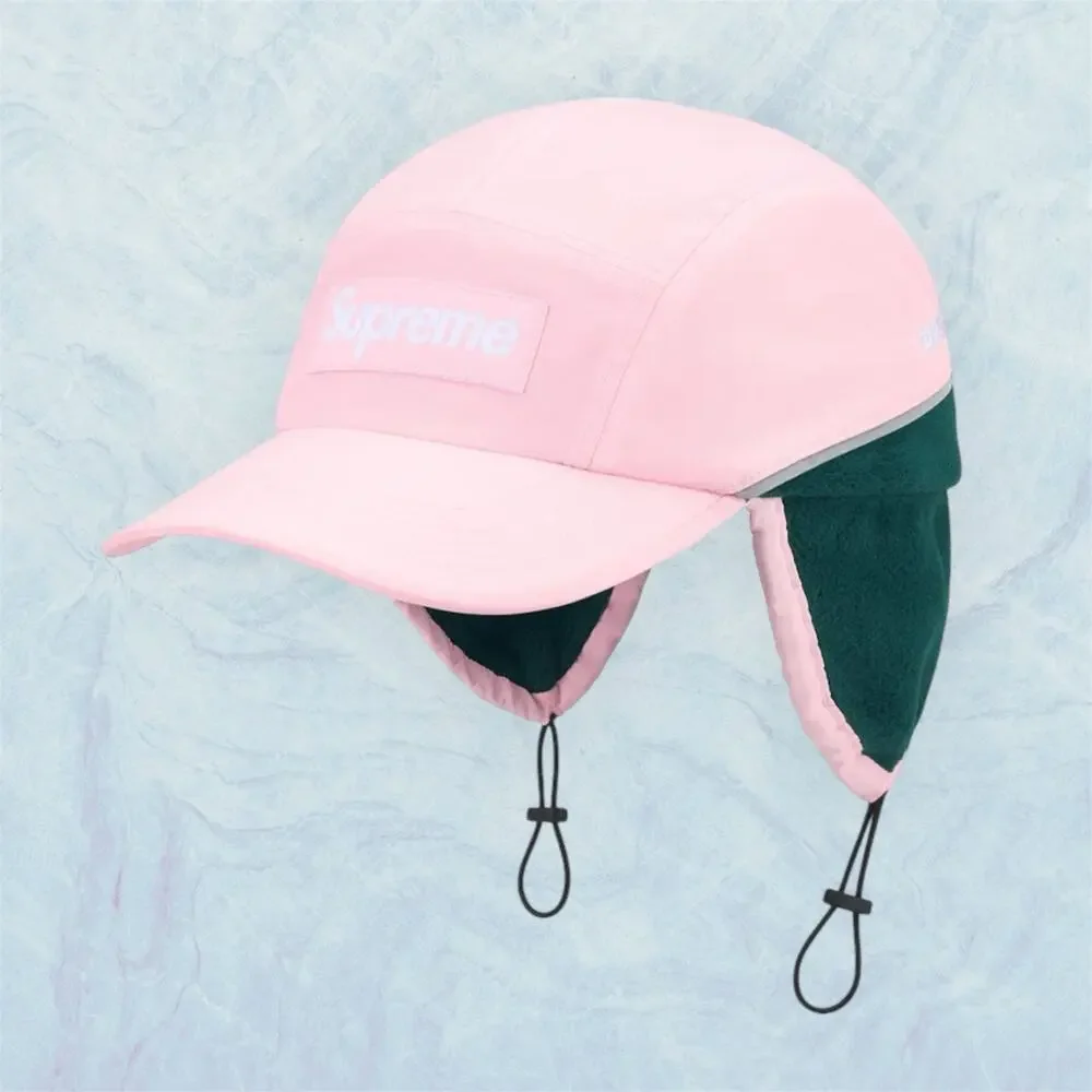 NWT Supreme Polartec Lined Packable Cordura Earflap Pink Hat Camp Cap